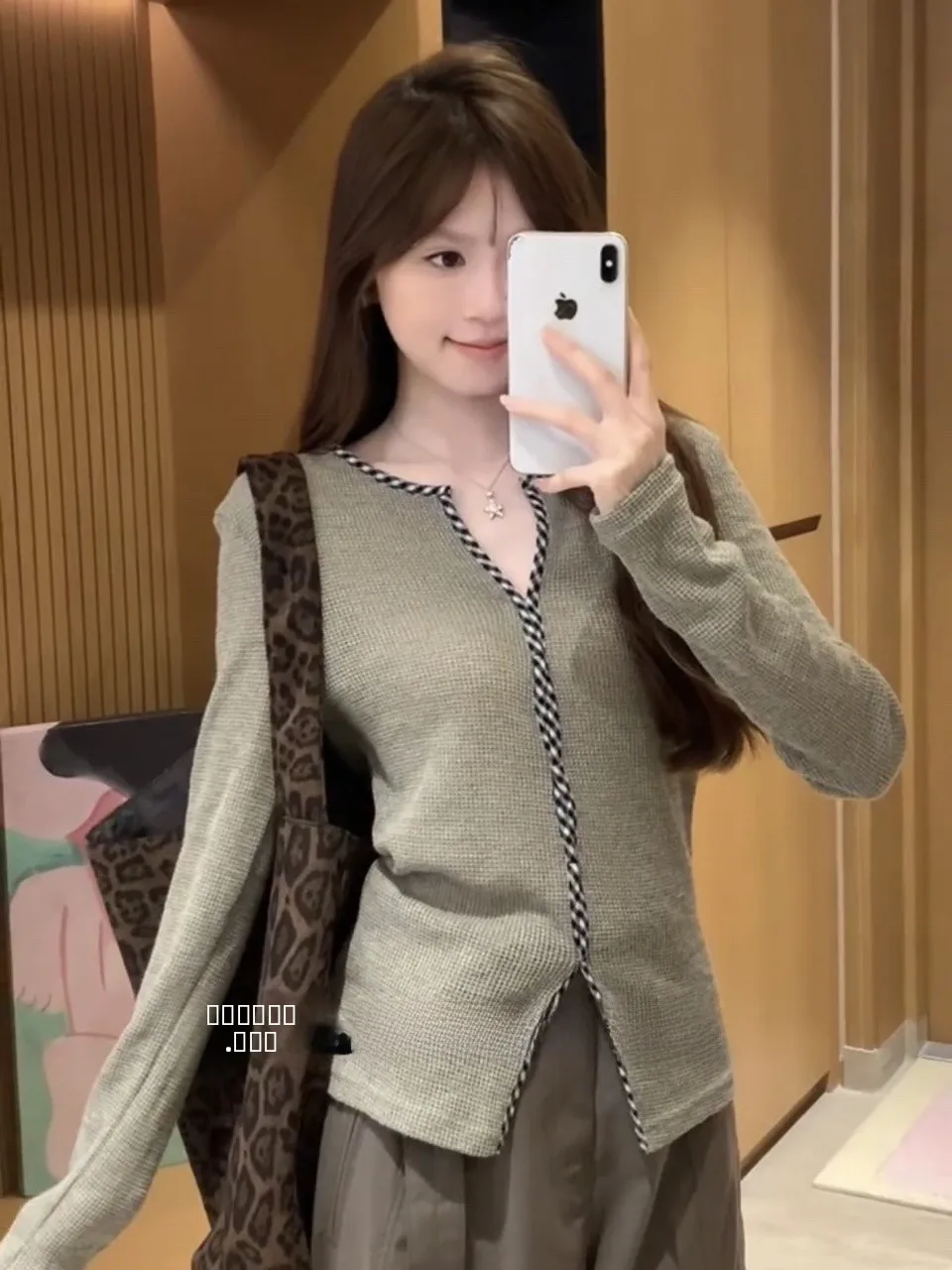 Chic Korean Sle Long Sve Knitted Sweater Women's V Ne Hollow out Slim Fit Autumn Design Base Top with Plaid Pattern