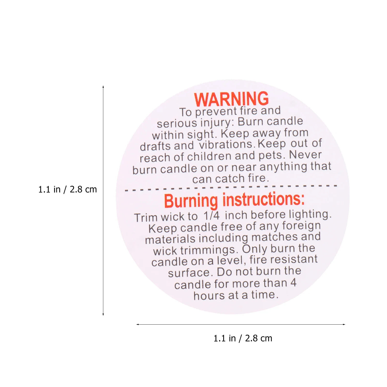 LOLIPPYY Labels Warning Sticker Round Safety Decal for Craft Making Accessories Business Supplies