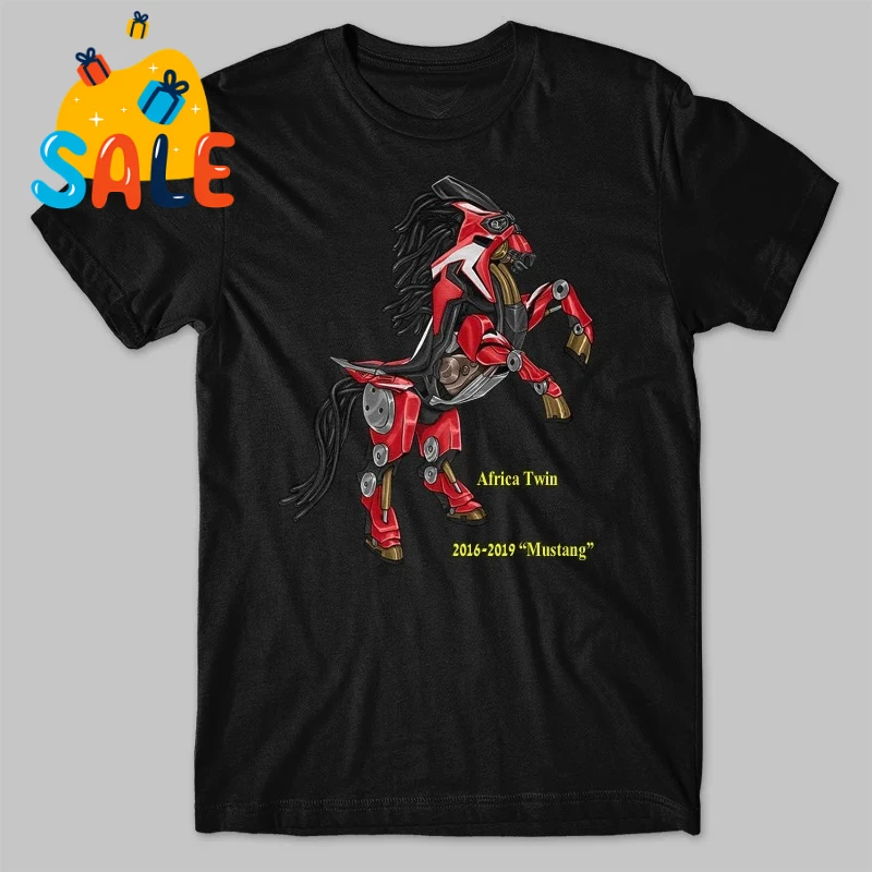 

Retro Japan Africa Twin Motorcycle Mustang Inspired T-Shirt 100% Cotton O-Neck Short Sleeve Summer Casual Mens Tshirt Streetwear