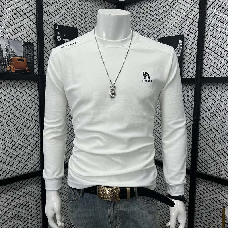 

Популярный мужской легкий роскошный пуловер с длинным рукавом, уличная одежда, свободная толстовка с круглым вырезом и принтом букв, модный базовый топ