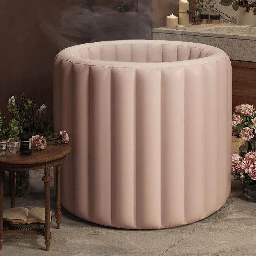 Factory Wholesale Bathtub Foldable Bath Bucket PVC Pearl Cotton Thickened Adult Simple Tub Home Spa Recovery