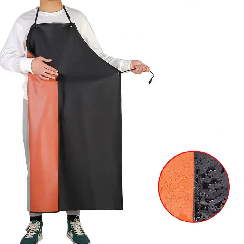 Double Layers Thickened Apron Kitchen Waterproof Oil Proof Apron Pvc Aprons For Dishwashing Fishing Cleaning Cooking Working