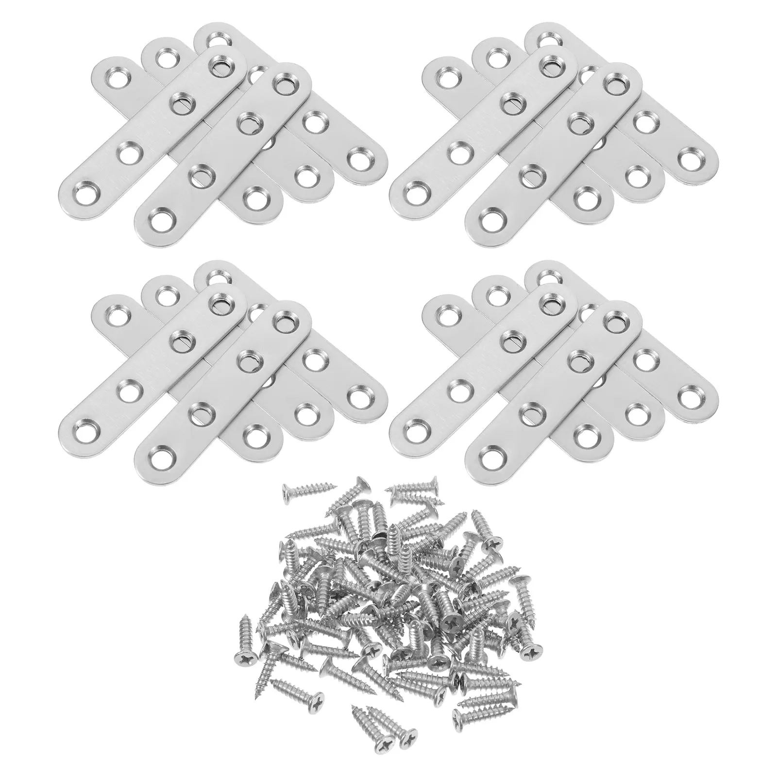 

1 Set Flat Stainless Steel Brace Wood Furniture Cabinet Drawer Repair Support Bracket Screws Heavy Duty Fixing Joining Brackets