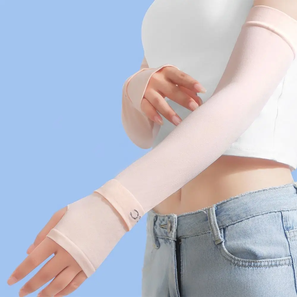 

Дышащие рукава из ледяного шелка для защиты от солнца, тонкие солнцезащитные рукава с УФ-защитой, охлаждающие нарукавники для занятий спортом на открытом воздухе