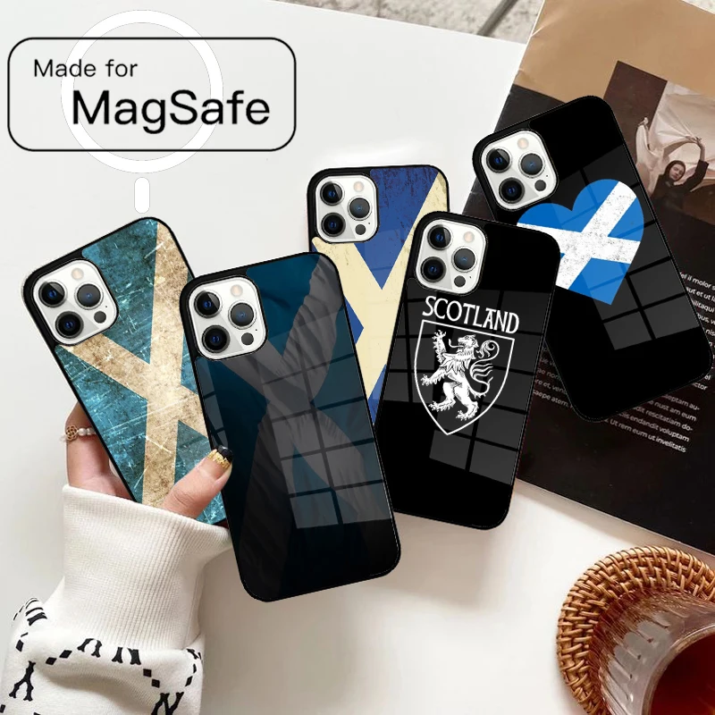 Schotland Schotse vlag nationale banner zachte magnetische telefoonhoes voor iPhone 17 Air 16e 12 13 14 15 Pro Max Magsafe draadloze cover