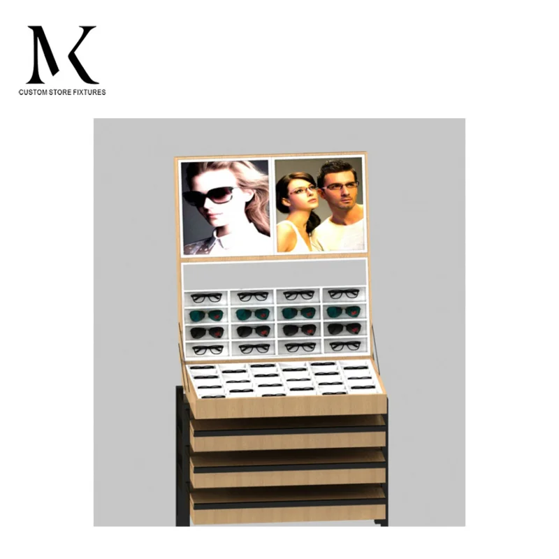 مخصص. تخصيص الحديثة متجر البصرية عرض موقف النظارات الخشبية مكبرة عرض الأثاث #1