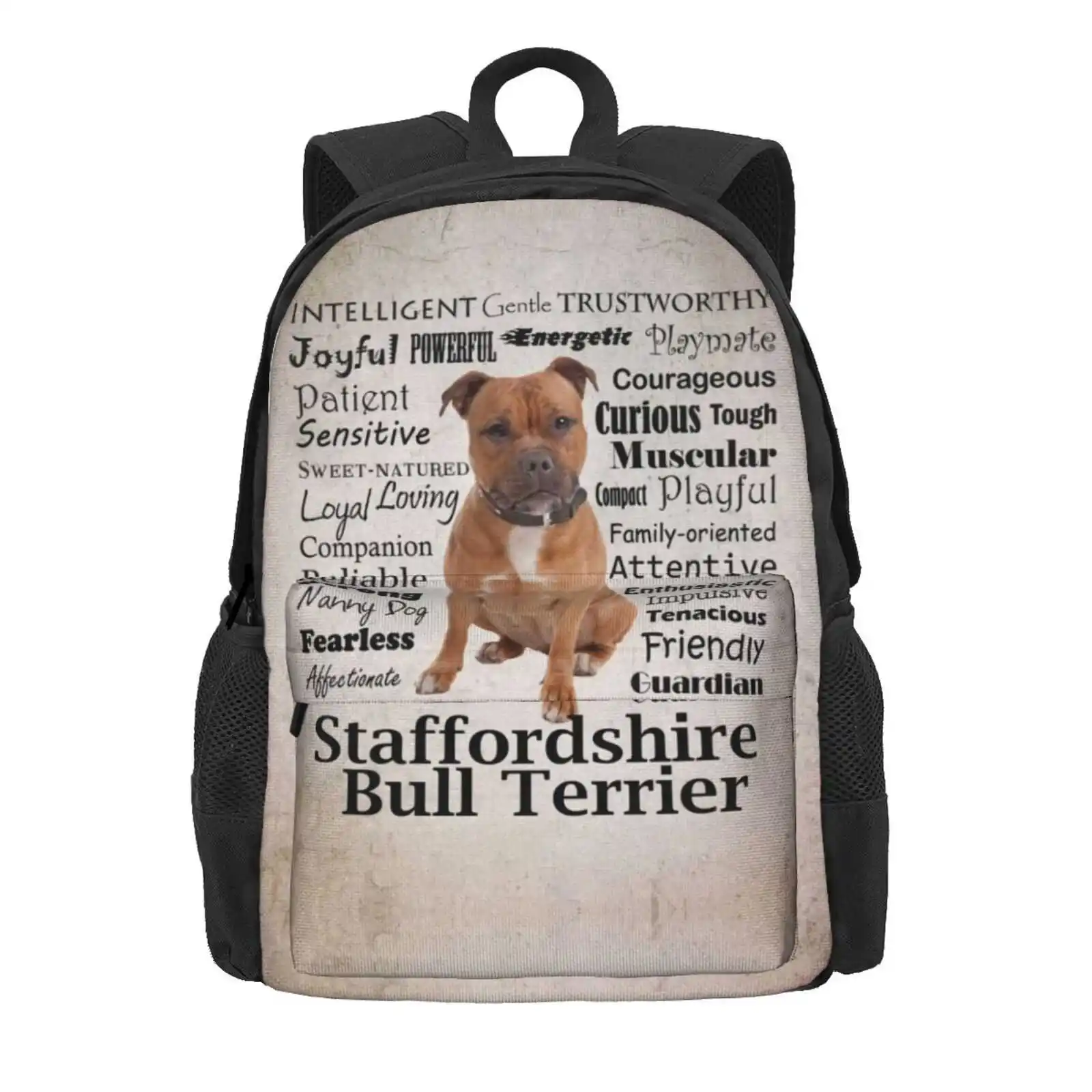 Staffordshire Bull Terrier Traits Hot Sale Schoolbag Backpack Fashion Bags Staffordshire Bull Terrier Staffie Staffy Dog Pet