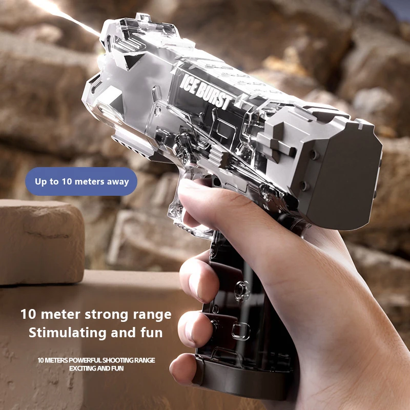 New Summer Transparent Cool Outdoor Water Gun Toy Manual Burst Water Gun Automatic Back Boring Desert Eagle Pistol Water Toy Gun