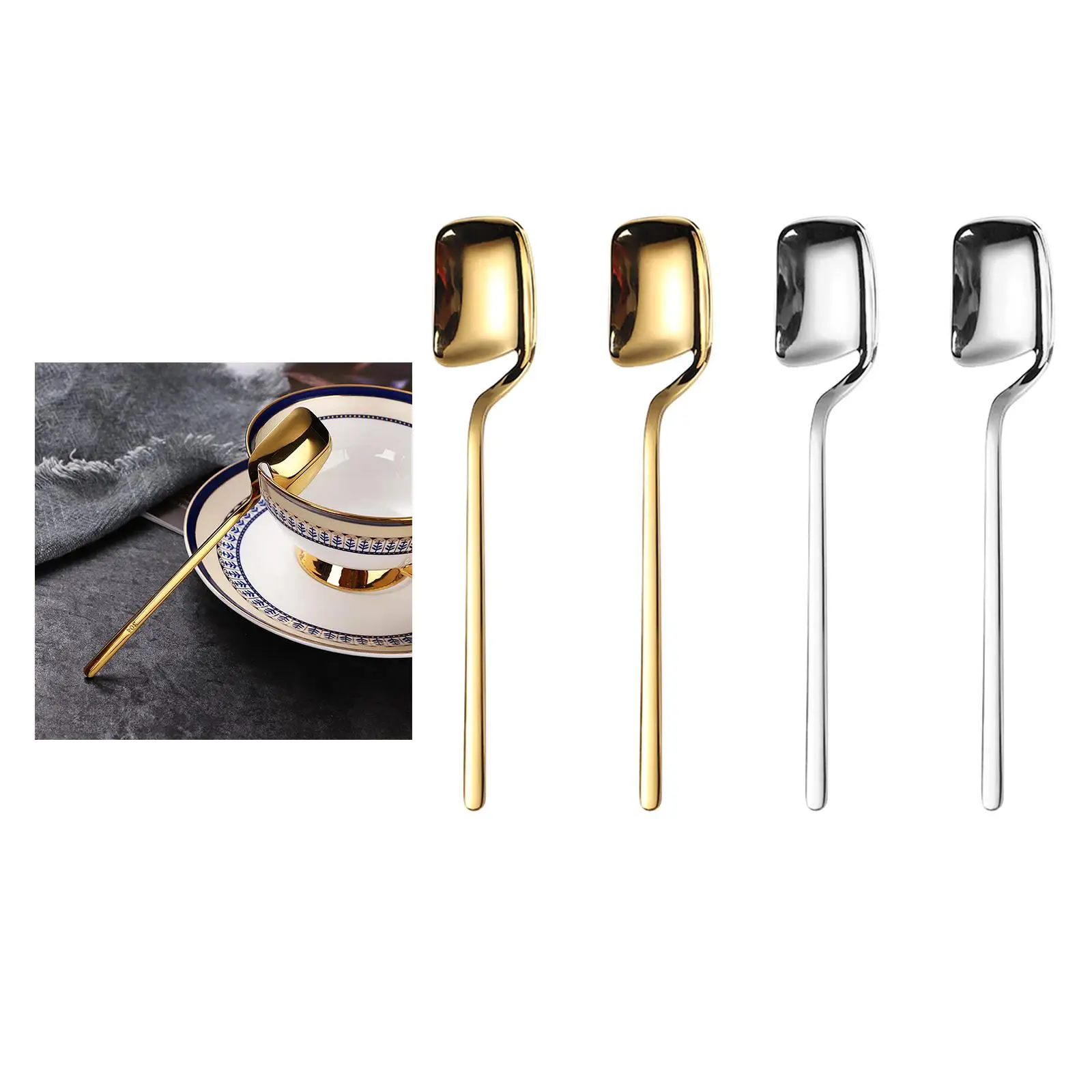 2Pcs Spoon, Fashionable Tableware Espresso Spoon, Coffee Spoon for Wedding Household