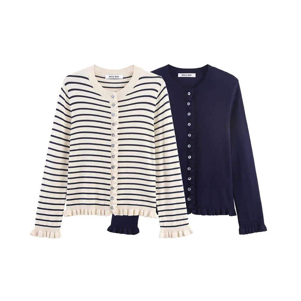 

Осенняя новая женская модная многослойная декоративная вязаная куртка