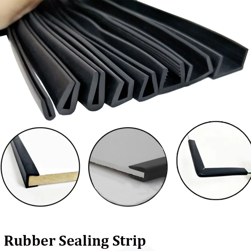 Black Rubber Edging Sealing Strip Black Glass Table Edging Sheet Anti-Collision U-Shaped Strip Protection Glass Edging Shield