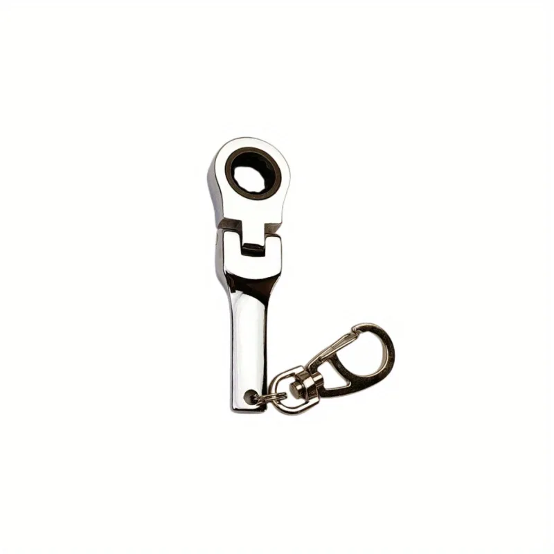 Mini Ratchet Wrench Shaped Keychain 10mm Metal Racing Key Ring Car Enthusiast Gift