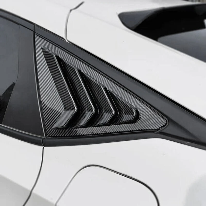 For Honda Civic 2022 2023 Hatchback Rear Side Vent Quarter Window Louver Shutter Cover Accessories Carbon Fiber Color