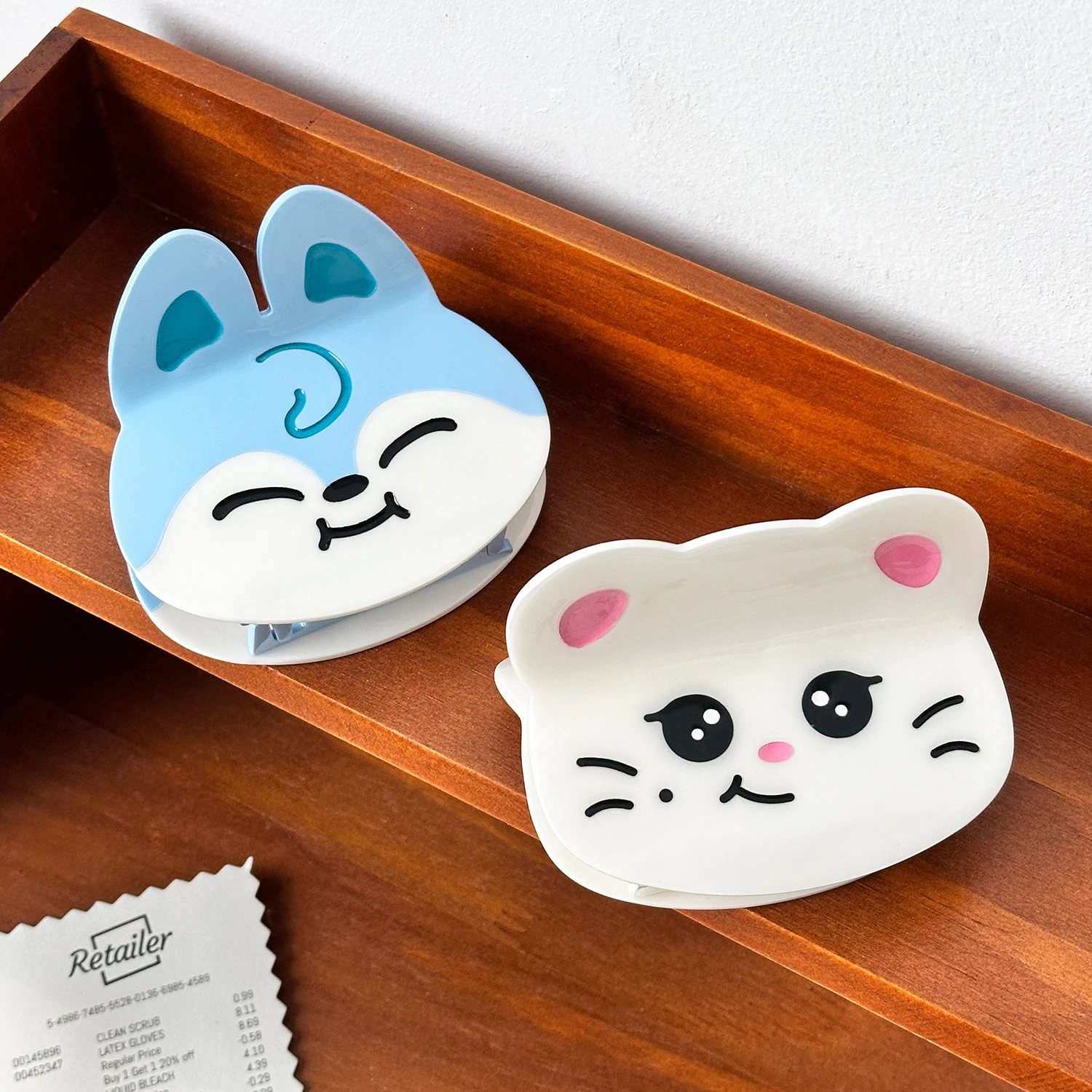 

Dowell Sweet And Cute Cartoon Animal Hair Clips, Acetate Spliced Scratch-off Headwear