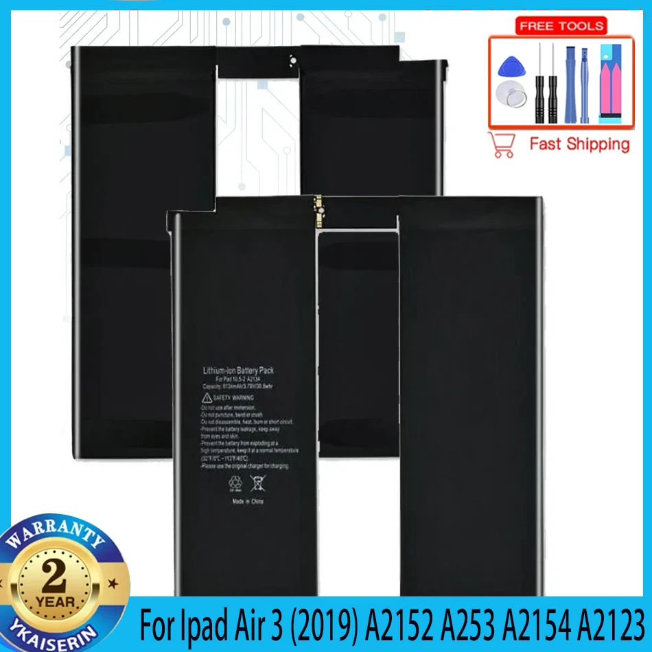 

Pro10.5 2nd Replacement Battery for Ipad Air 3 (2019) A2152 A253 A2154 A2123 Tablet 8134mAh Bateria