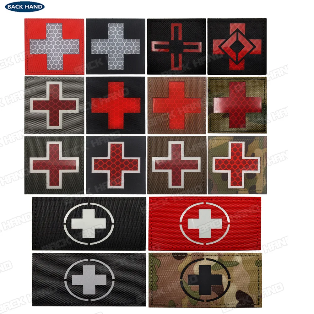 Emergency Rescue Kit Sticker Reflective Luminous Badge Medical First Aid Kit Sticker Military Patches for Clothing Sewing Patch