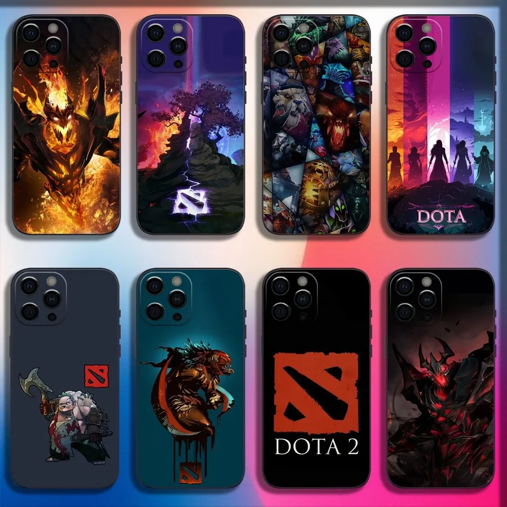 D-Dota 2 Cool Game Phone Case For iPhone 16,15,14,13,12,11,Pro,X,XS,Max,XR,Plus,Mini Soft Black Cover