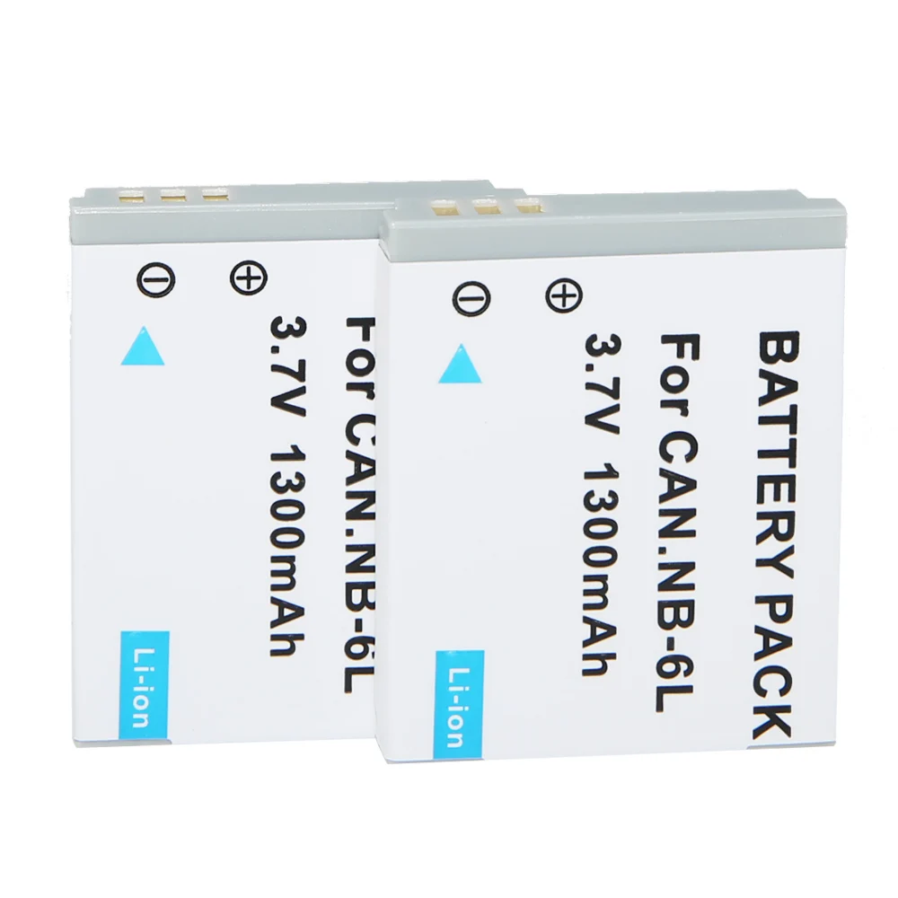 2 Teile/los 1300mAh NB-6L NB6L Batterie für Canon Power-shot Kamera SX520 HS SX530 SX600 SX610 SX700 SX710 IXUS 85 95 200 210 105