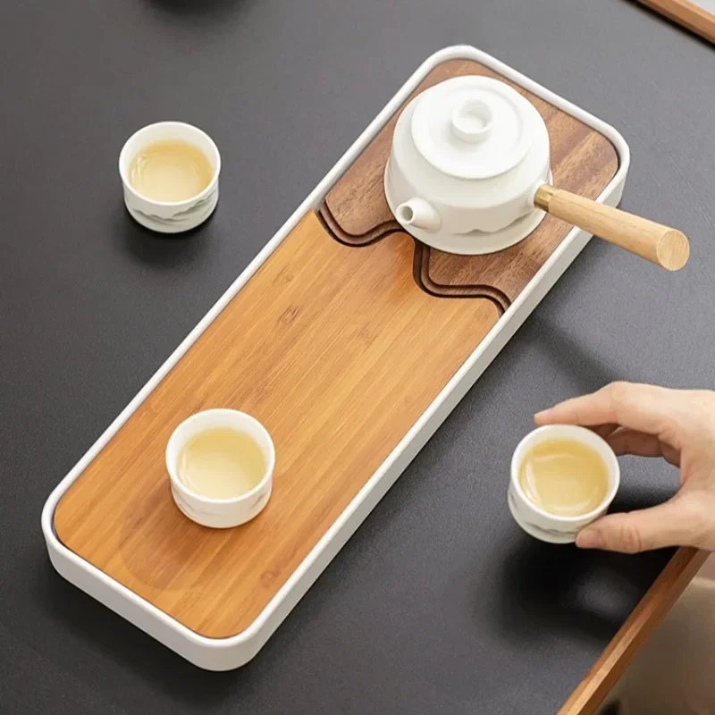 

Simple Small Dry Brewing Table Living Room Leaching Water Storage Bamboo Wooden Duplex Tea Table Tea Set Tray