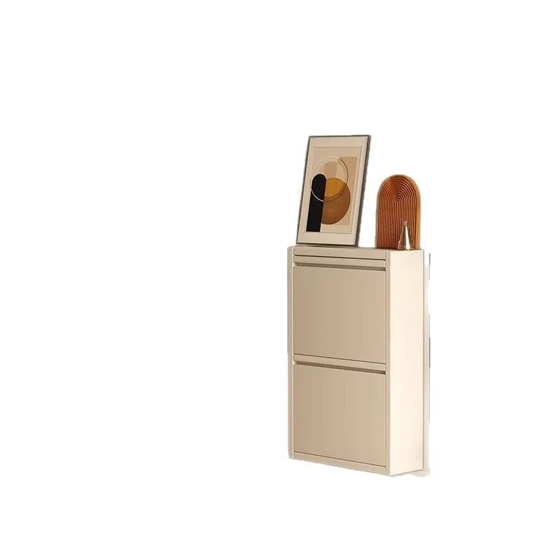 

Explosive metal narrow shoe rack ultra-thin extremely narrow shoe cabinet household steel tipping bucket small door entry