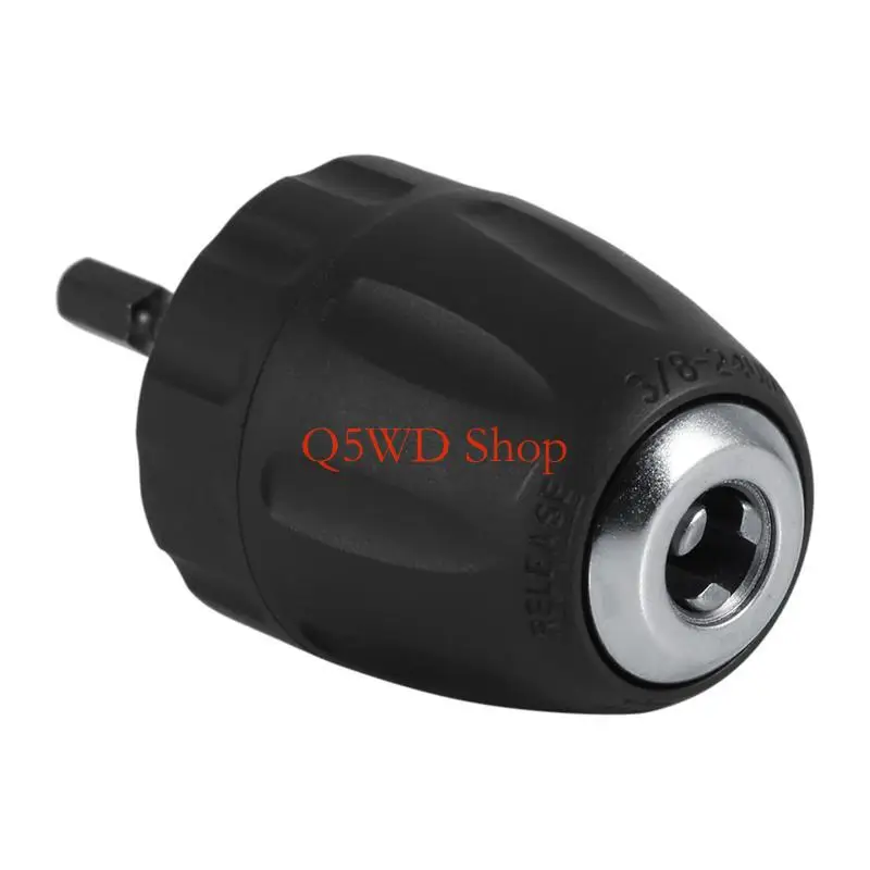 

Q5WD 0.8-10mm Keyless Drill Chuck Adapter 3/8-24UNF Mount Thread Impact Chuck Converter Quick Release Conversion Tool Steel