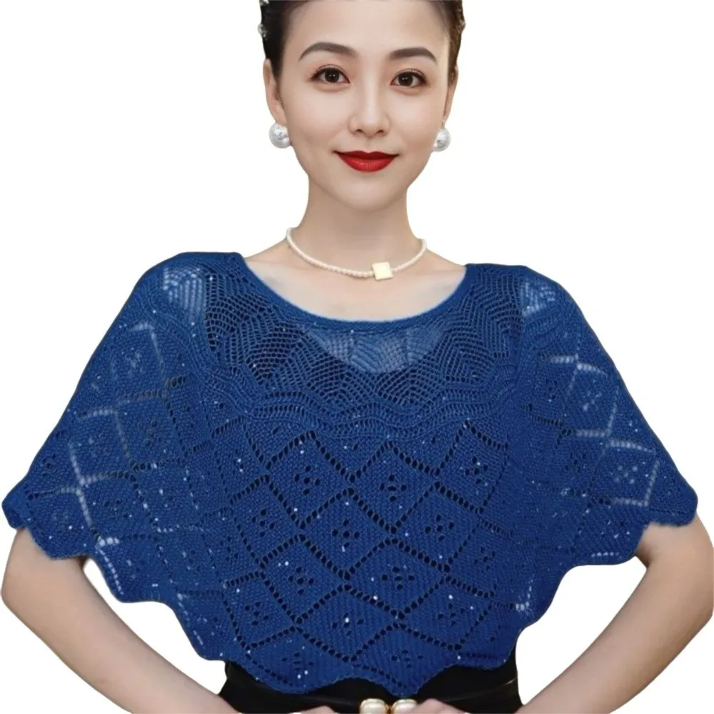 Chal de ganchillo de estilo Vintage a la moda, collares falsos tejidos, envoltura de hombro, drapeado de hombro calado, estilo coreano