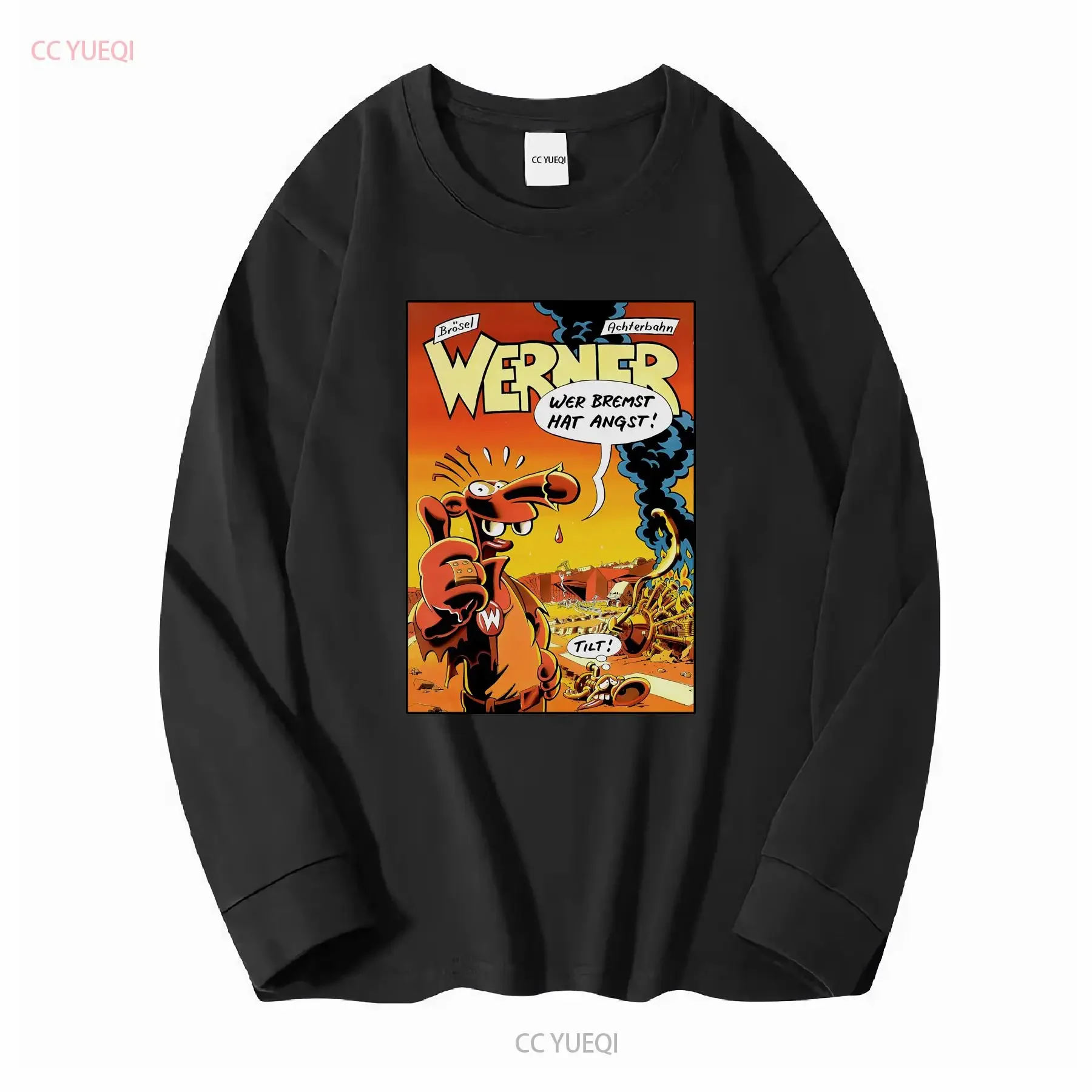 تي شيرت كلاسيكي من التسعينيات من Werner Beinhart تي شيرت متعثر من سلسلة الكتب الهزلية الألمانية الرجعية كاريكاتير شخصية كرتونية طباعة خلفية بيضاء مقاس XL #3