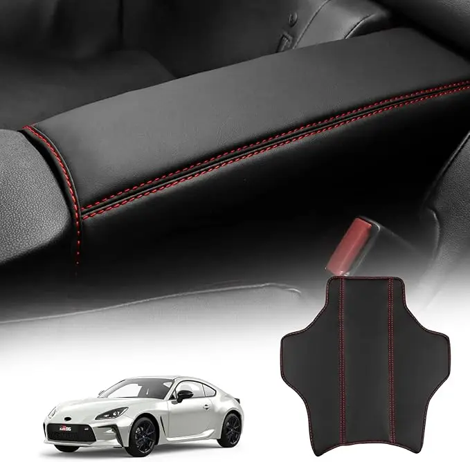 

Кожа из искусственной кожи для Subaru BRZ ZD8 Toyota GR86 ZN8 2021 2022 2023 2024 2025 Автомобильная центральная консоль, коврик для подлокотника, аксессуары