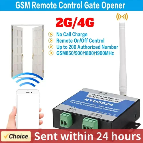 RTU5024 2G/4G GSM abridor de puerta interruptor de acceso de puerta abridor de teléfono inalámbrico puerta eléctrica relé de llamada remota gratis 850/900/1800/1900MHz