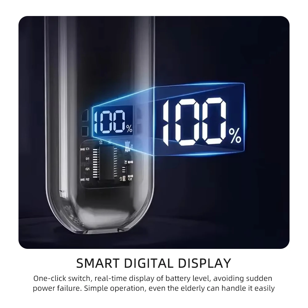 ماكينة تشذيب شعر الأنف والأذن الكهربائية المحمولة ومزيل شعر الوجه شاشة رقمية ذكية لمستوى البطارية عملية بسيطة