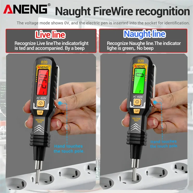 ANENG B20 Insulated Screwdriver Double Head Dual-use Slotted Cross Tester Pen Screw Driver Repair Voltage Meter Hand Tools