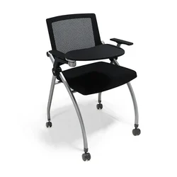 Silla plegable para entrenamiento, tablero de escritura, elegante, oficina con reposapiés