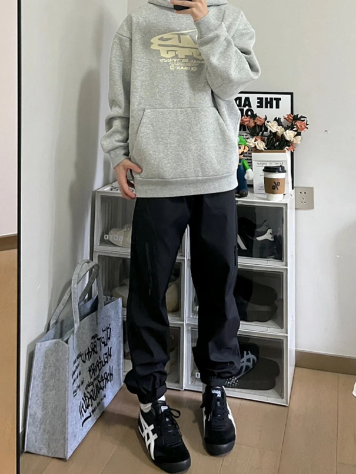 

Bla Winter Thiened Fce Outdoor Men's Cargo Pants Elastic Waist Bundled Legs Waterproof Workwear Sle Youthful Energy