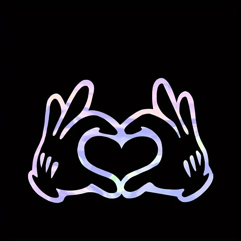1pc legal dos desenhos animados mãos coração decalque-design romântico exclusivo para pertences-acessório de vinil durável à prova dwaterproof água