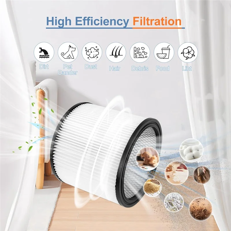 AC39-Filtro di ricambio 90304, 90585 Manicotto in schiuma adatto per Shopvac 90304, 90350, 90333, aspirapolvere asciutti e bagnati da 5 galloni