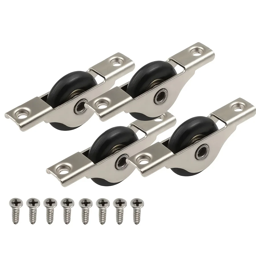 4 sets of sliding glass door rollers, cabinet and wardrobe door roller assemblies, wardrobe hardware components