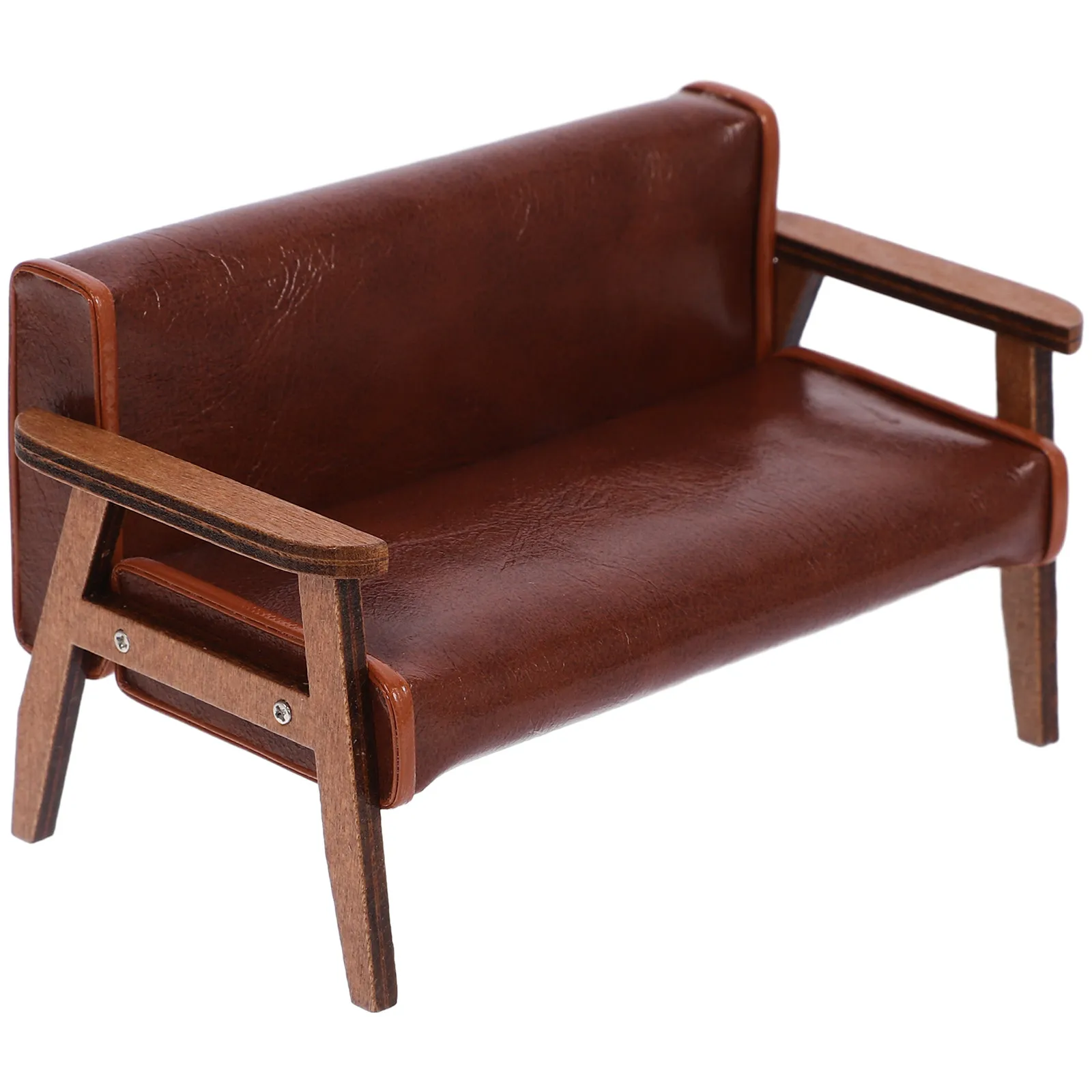

Miniature Sofa Chair Wooden Tiny Furniture Compact Size Vintage for Mini Indoor Decoration Mini Furniture