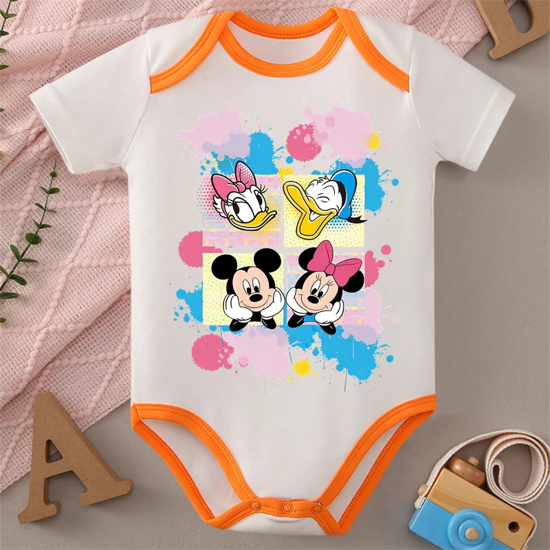 

MINISO Mickey Cute Print Pure Cotton Soft Baby Jumpsuit Best Gift for Baby Onesie Bodysuit for 0 To 12 Months Newborn