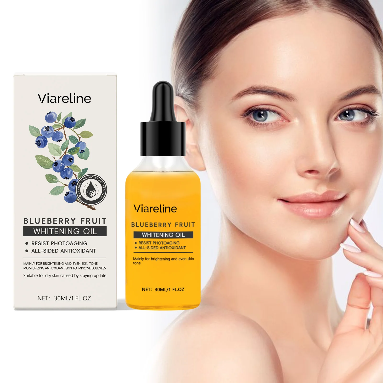 Aceite de esencia de arándano aceite de esencia para el cuidado de la piel iluminador, hidratante e hidratante