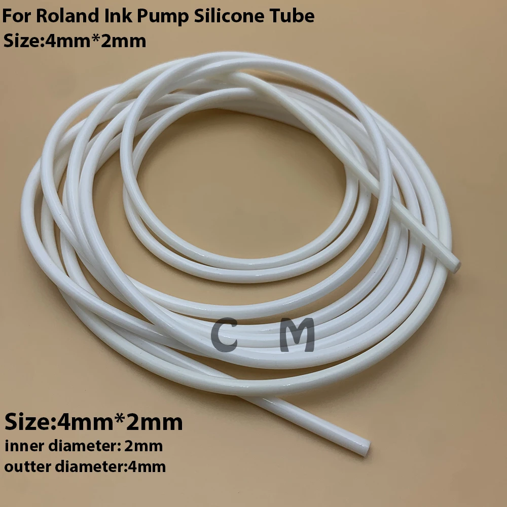 5Meter 4mm*2mm rubber soft ink pump tube silicone ink hose pipe tubing for Roland Mutoh Mimaki Xuli capping Assembly ASSY hose