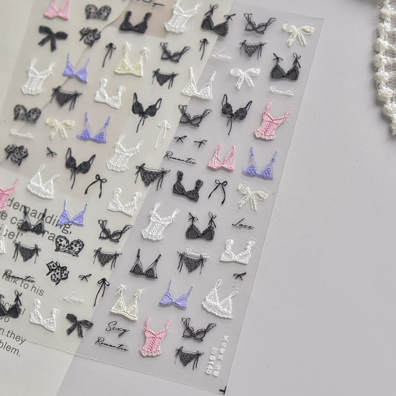 カラフルな草スカート夏ビキニ遊び心のある愛サングラス海の星の花の花輪トロピカル 5D ネイルアートステッカーマニキュアデカ