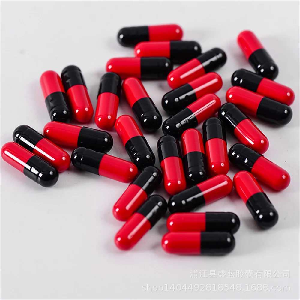 1000 Stück rot schwarz Größe 00 # koscheres Gel Medizin pille Vitamine leere Pille Kapsel leere Hartge latin kapsel