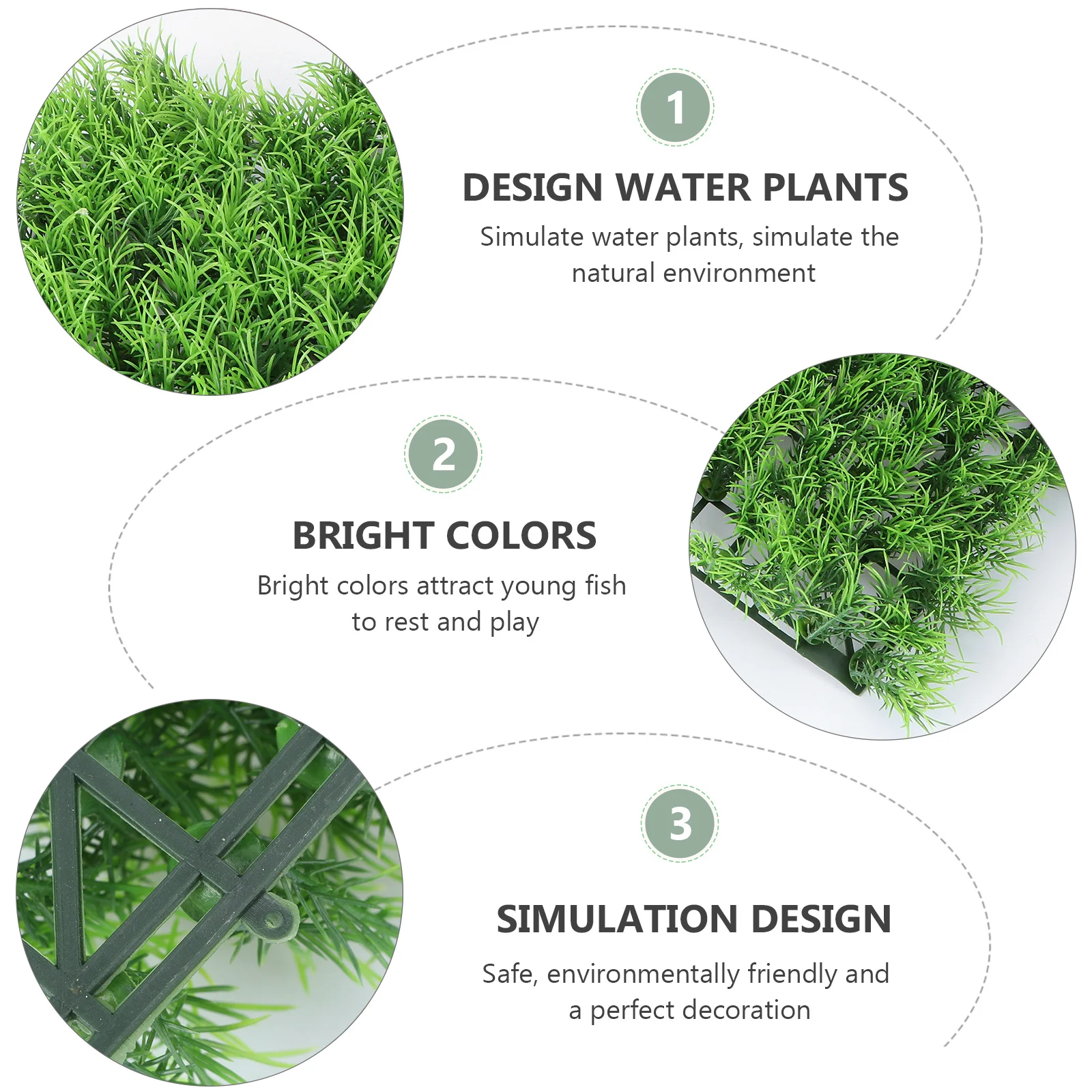 

2Pcs Plastic Aquatic Grass Miniature Landscape Ornaments Durable Vivid Fish Tank Bonsai Aquarium Decoration Green Micro