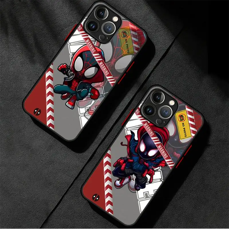 phone cases for Apple iPhone 11 16 case 8 14 12 Pro 15 7 8Plus 13 Mini XS X XR Luxury fundas Cover Marvel Caroon Hero Spiderman