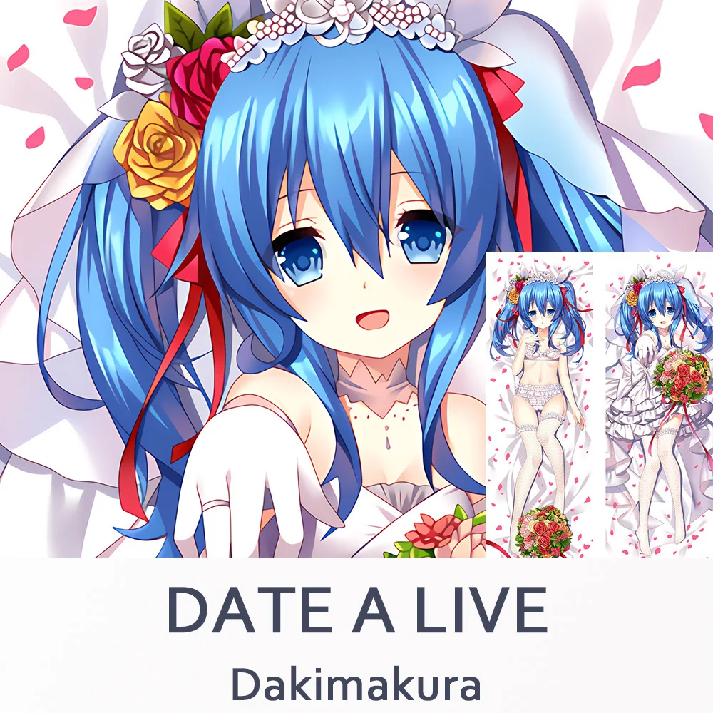 DATE LIVE Kurumi Tokisaki Dakimakura Hing Body Case Date A Live Otaku Pillow Cushion Cover Xmas Gifts