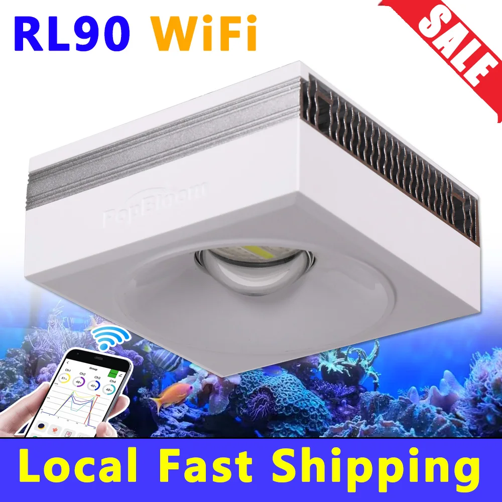 

PopBloom-WiFi Marine LED Aquarium Lamp With App Control Marine Aquarium LED Light for Saltwater Coral Reef Fish Tank,40-60cm