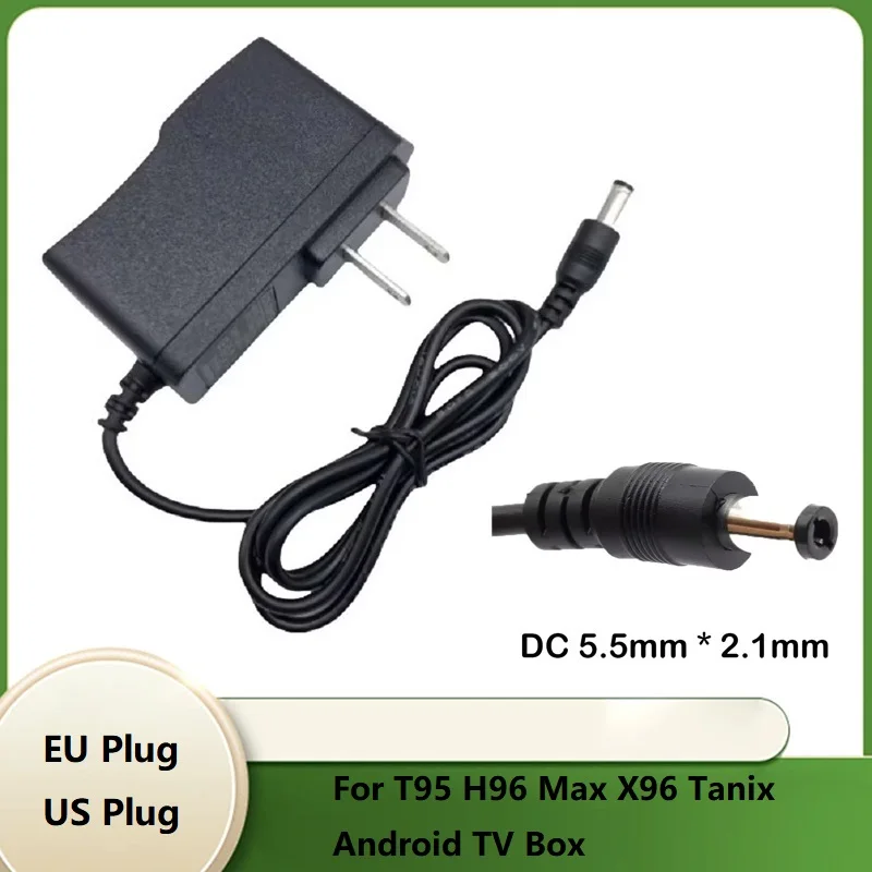 New DC 5V 2A 5.5*2.1mm Converter Adapter AC 100V-240V 5V2A 2000mA Power Supply EU US Plug For T95 X96 Max H96 Android TV Box