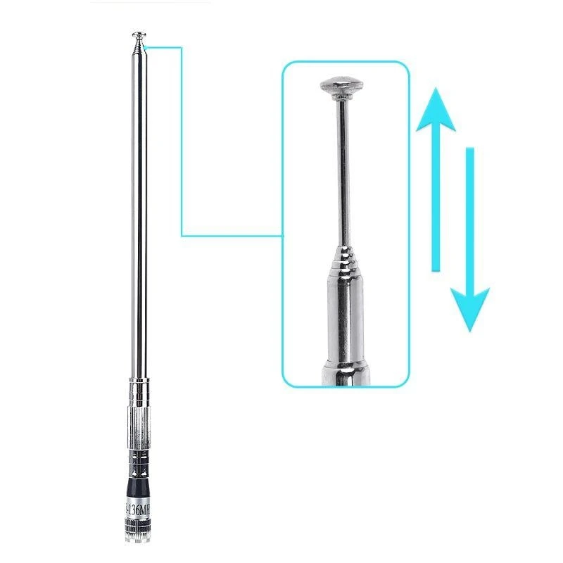 090F 1M масштабируемая 118-136 МГц Whip Telecopic Antenna Maily Использование замены для Airbant Radio Aviation SMA BNC