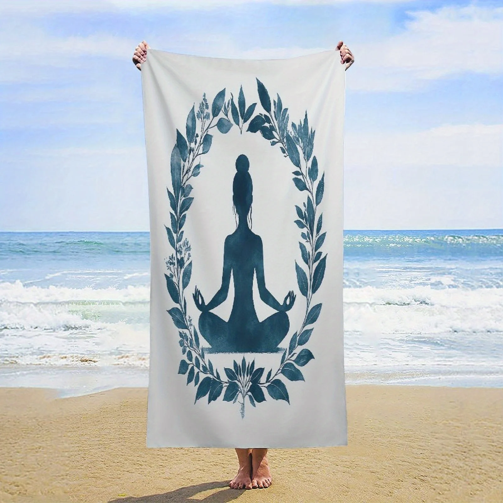 

Пляжное полотенце Mediation Wreath Theme – большое, супервпитывающее и быстросохнущее, легкое полотенце для ванны и спорта, для лета и плавания