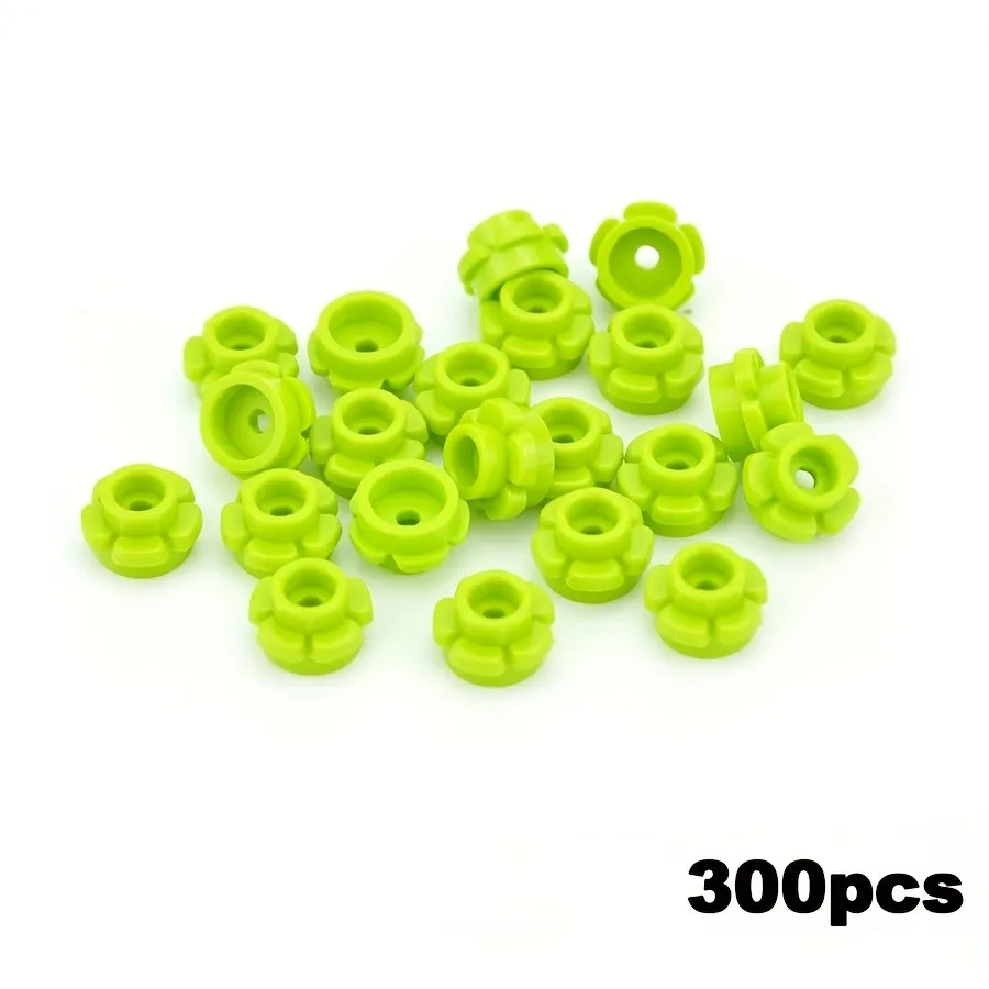 300PCS Runde 1x1 mit Blume MOC Bausteine Kompatibel 24866 Kit Platte 5 Blütenblätter Ziegel Partikel pädagogisches Spielzeug Kind Geschenk